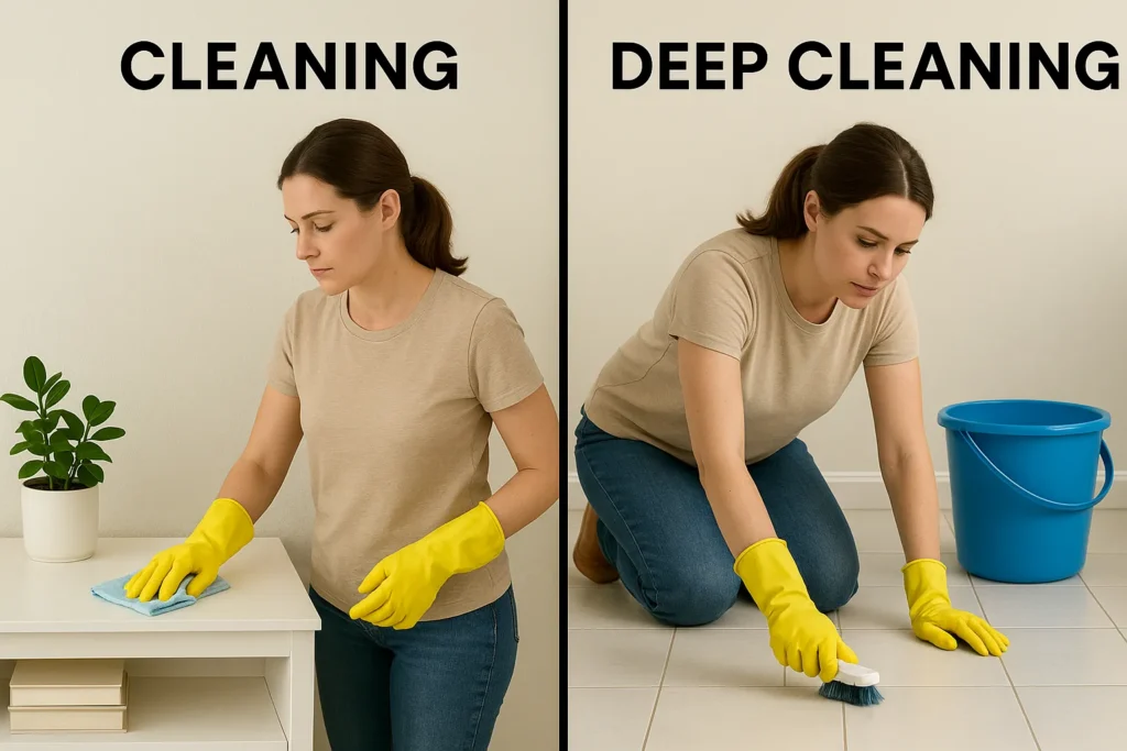 cleaning vs deep cleaning