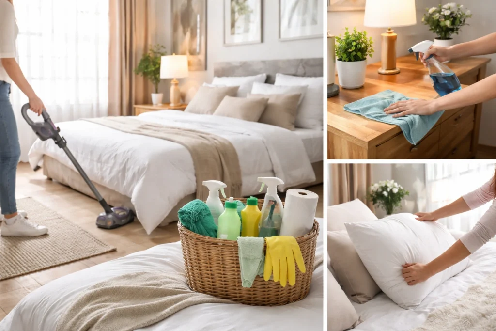 bedroom deep cleaning